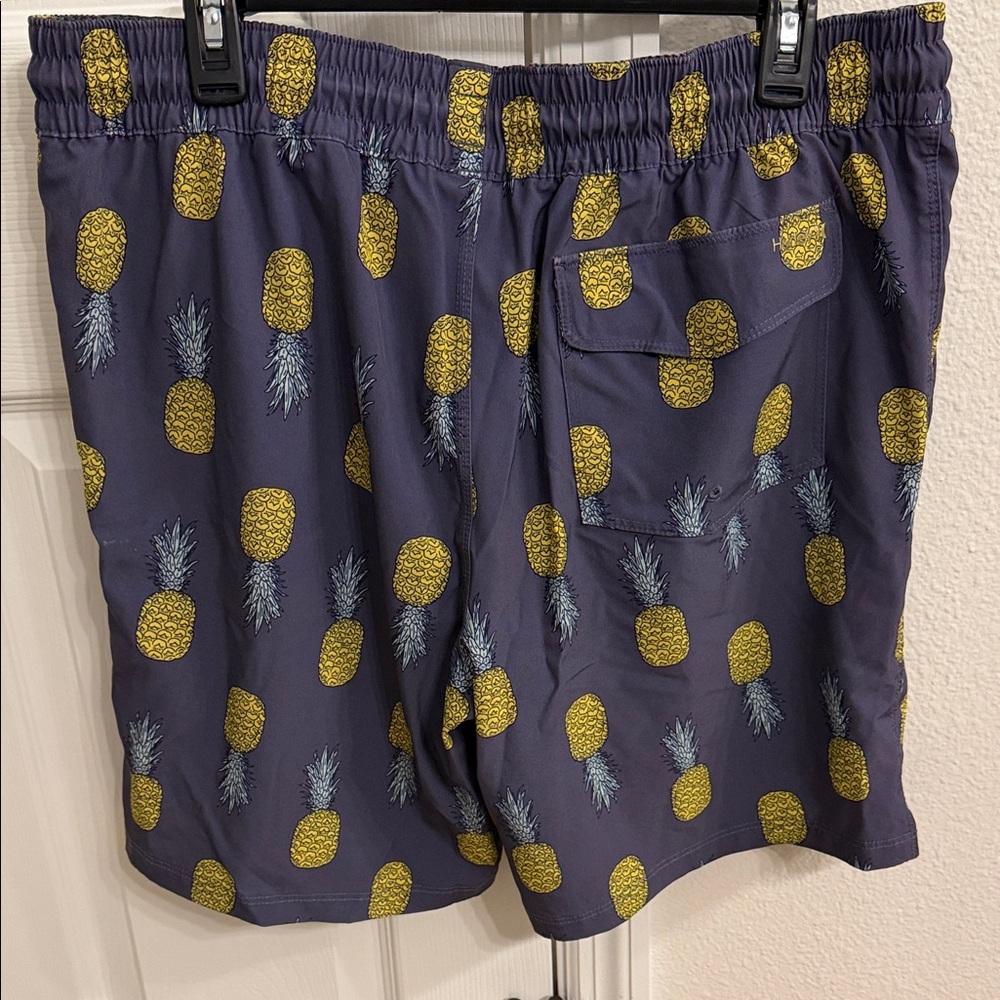 Hurley Navy Swim Shorts with Yellow Pineapple Print - Picture 3 of 3